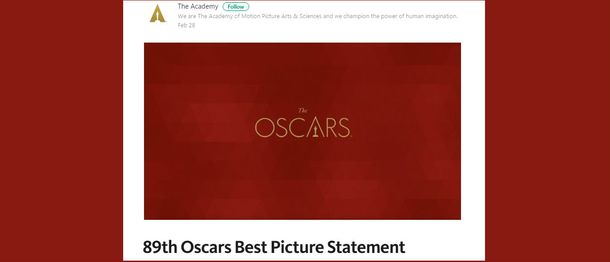 El comunicado de The Academy lo publicó en su Medium