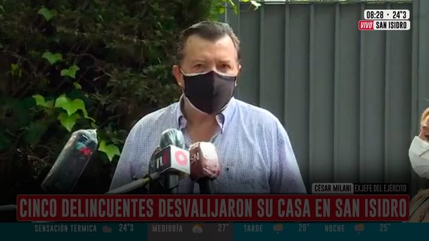 Desvalijaron la casa de César Milani en San Isidro: cree que fueron policías