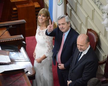 Alejandra Rodenas, Alberto Fernández y Omar Perotti