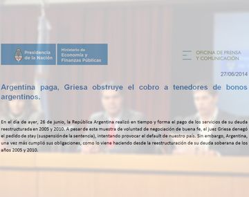 El Gobierno acusa al juez Griesa por abuso de autoridad y exceder su jurisdicción