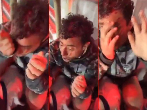Pedí perdón: la intimidante frase del barra de Independiente que golpeaba a un hincha chileno