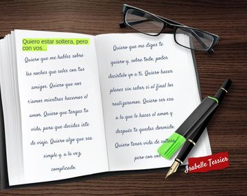 Quiero estar soltera pero con vos