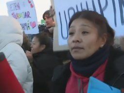 El duro relato de una puestera de La Salada en la manifestación de Puente La Noria
