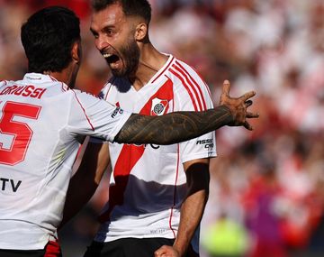 Driussi apareció en el final del primer tiempo para el 2-1 de River en el Superclásico