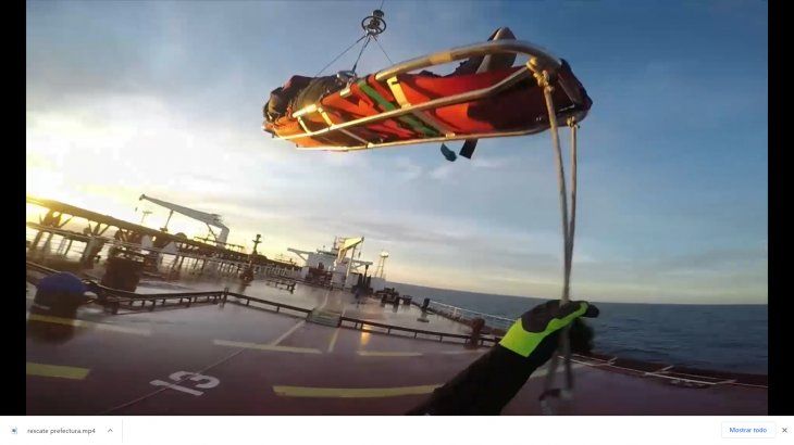 Prefectura rescató a un tripulante griego que sufría un ACV mar adentro