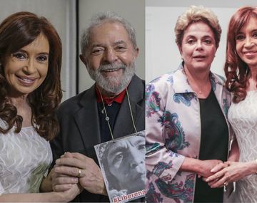 Cristina, Lula y Dila en Brasil