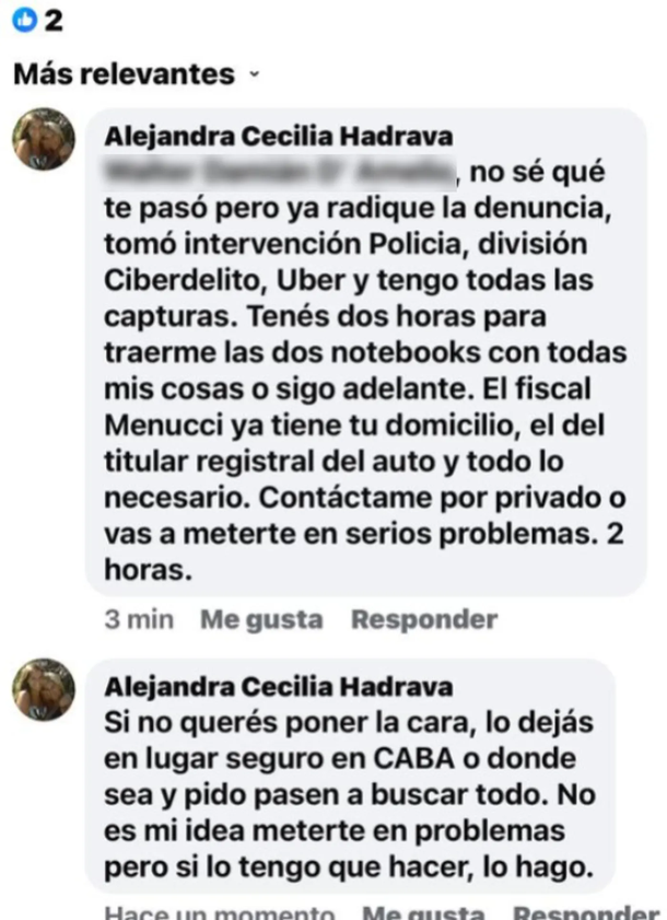 Los mensajes de la víctima a través de las redes sociales. Imagen cortesía 0221. Los mensajes de la víctima a través de las redes sociales. Imagen cortesía 0221.