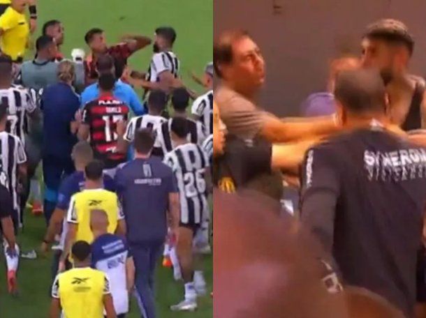 Escándalo en Flamengo-Botafogo: Alexander Barboza perdió un diente entre las trompadas