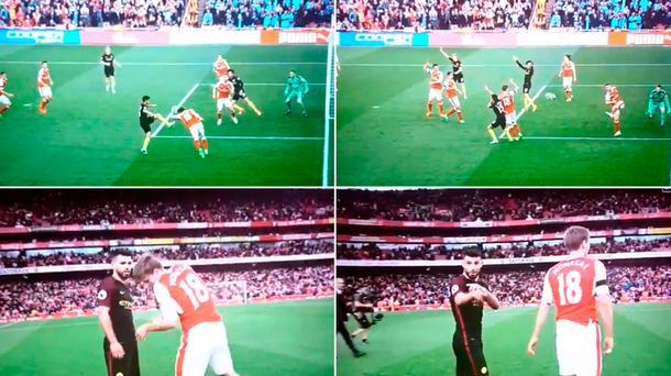 El Kun Agüero logró que el defensor Monreal confesara que la tocó con la mano