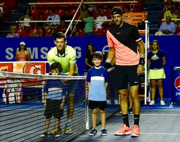 Thiem y Del Potro antes del partido