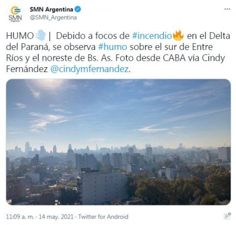 El Servicio Meteorológico explicó a qué se debe el humo en la Ciudad