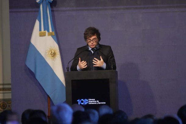El presidente Javier Milei en el Council de las Américas. FOTO: Ignacio Petunchi