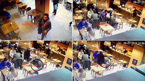 VIDEO: El ingenio de un ladrón para robar una cartera en un bar