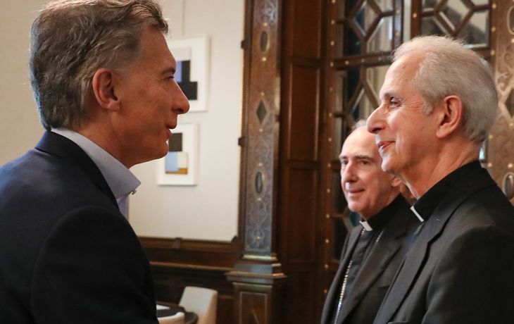 Mauricio Macri y el arzobispo de Buenos Aires Mario Poli