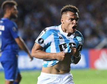 Lautaro Martínez celebra uno de sus goles al Cruzeiro