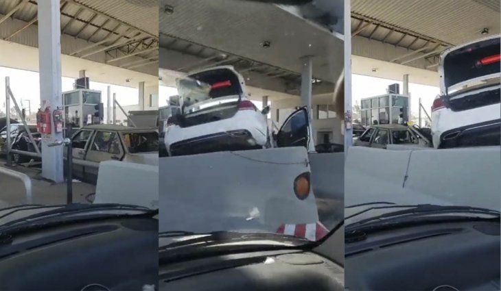 Choque múltiple en Córdoba: un auto impactó contra una cabina de peaje