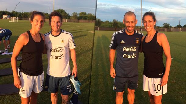 Una campeona, con los subcampeones: visita de lujo a la Selección en Houston