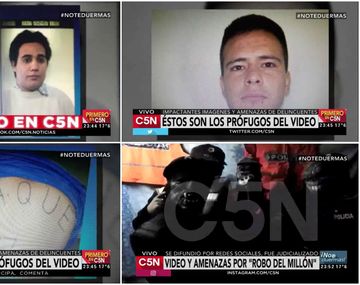 Las caras de los autores del robo del millón que amenazan en el video