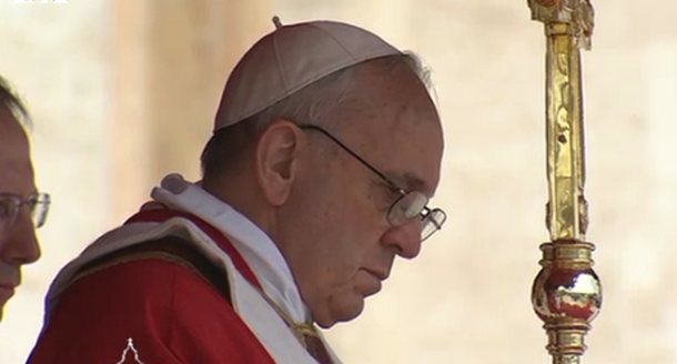 Francisco en la misa del Domingo de Ramos