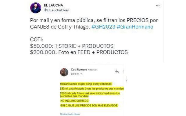 Coti de Gran Hermano se defendió de las críticas por sus canjes: La que puede...