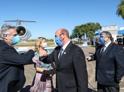 El presidente Alberto Fern&aacute;ndez junto a&nbsp;Gildo Insfr&aacute;n en Formosa