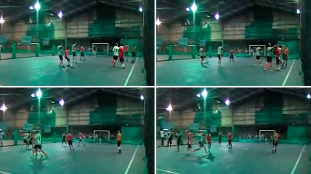 VIDEO: Buscó a un rival, no lo encontró y lesionó a otro con una brutal patada