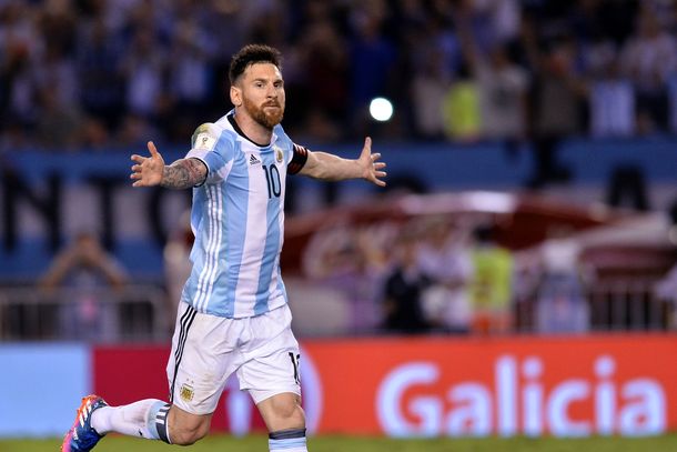 Messi celebrando su gol ante Chile