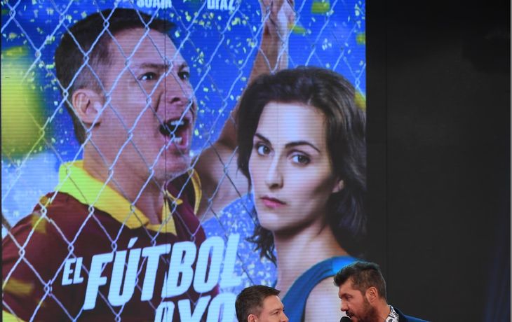 Adrián Suar en su última visita a Showmatch con Margarita