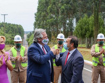 Misiones: elpresidente Alberto Fernández junto al gobernadorOscar Herrera Ahuad