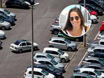 Juana Viale hizo de valet parking en un evento del colegio de sus hijos