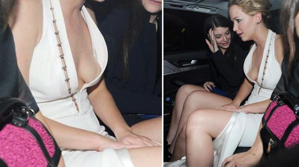 No se la robó nadie: otra vez Jennifer Lawrence mostró demasiado