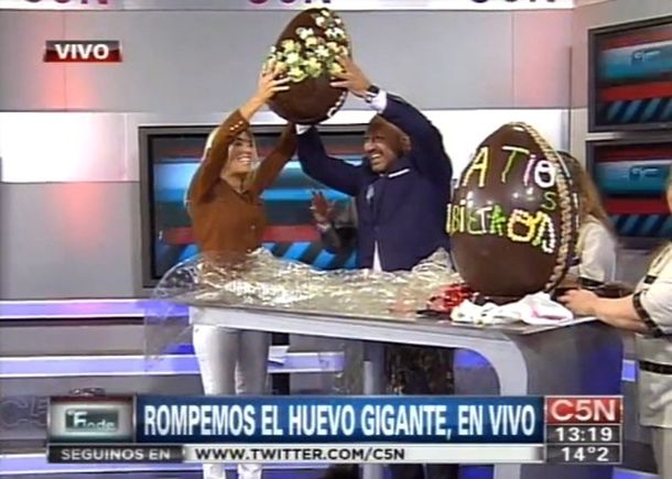 Palpitando la Pascua en C5N: rompieron otro huevo