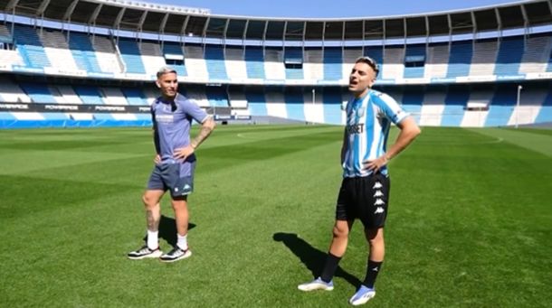 Coscu, Copetti y un divertido desafío en la cancha de Racing