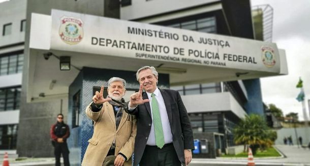Alberto Fernández junto al ex canciller Celso Amorin