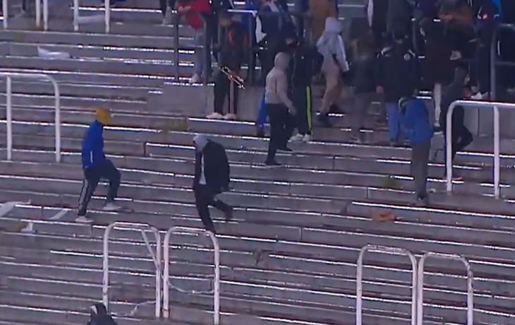 Incidentes en la tribuna de Godoy Cruz.