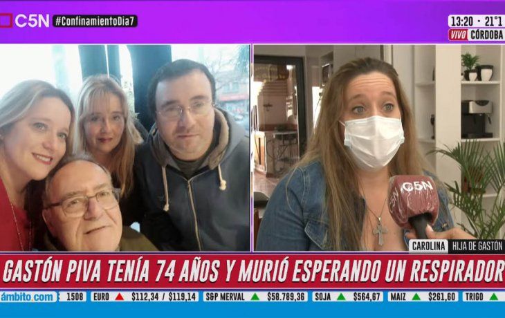 No había lugar en la terapia, ni podían trasladarlo: habló la hija del hombre que murió en Córdoba por no tener respirador