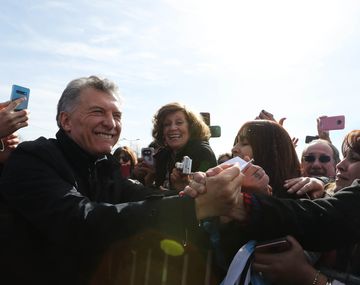 Macri durante su visita a San Luis