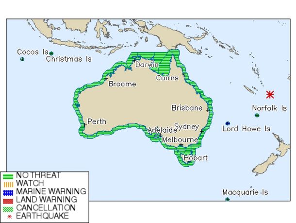 Confirman el tsunami tras el terremoto en Australia