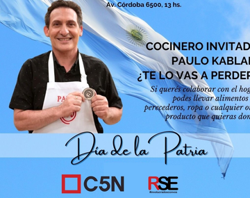 C5N: jornada solidaria con locro cocinado por Paulo Kablan