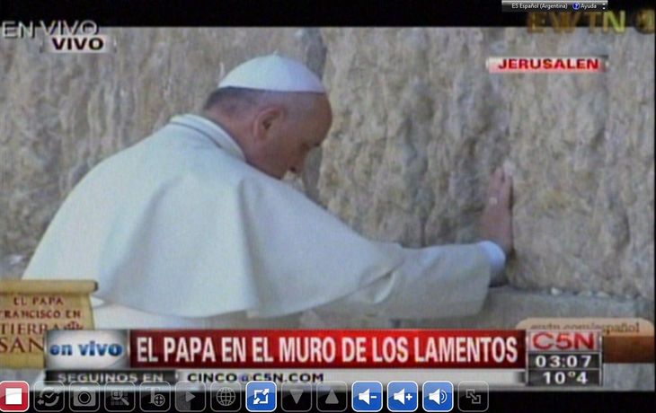 El papa Francisco realizó una visita histórica al Muro de los Lamentos