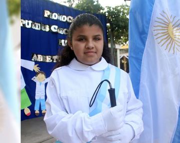 Ejemplo de integración y superación: una nena no vidente fue abanderada