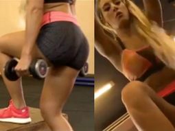 Sol Pérez entrenando las piernas
