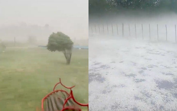 Impresionante paso de un tormentón con granizo en Buenos Aires: los videos