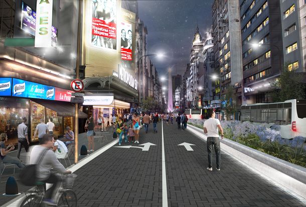 VIDEO: Así quedará la avenida Corrientes luego de que la hagan peatonal