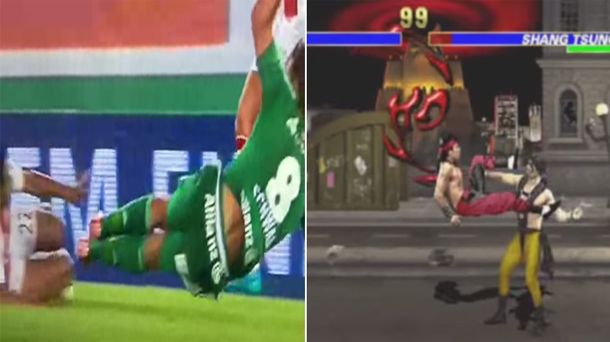 A lo Liu Kang: un futbolista holandés, literalmente con los dos pies hacia adelante