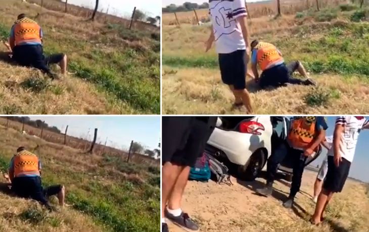 Lo pararon en un control y la policía lo agredió