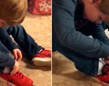 Un nene se vuelve viral por la forma en la que se ata los cordones