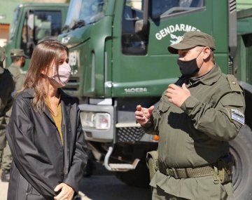 La ministra de Seguridad, Sabina Frederic, con Gendarmería - @SabinaFrederic