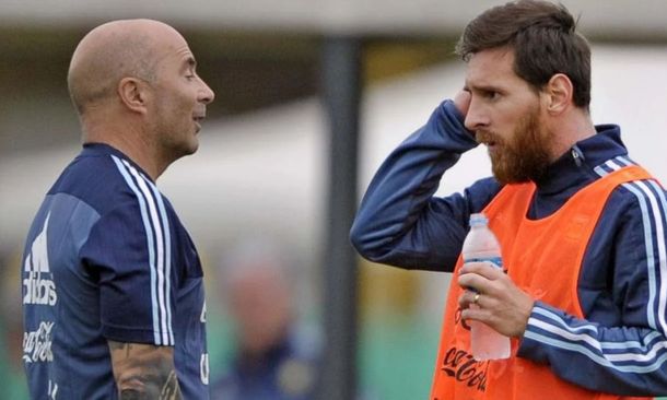 Jorge Sampaoli y Lionel Messi