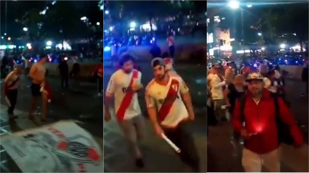 Incidentes en el Obelisco en el final de los festejos de River